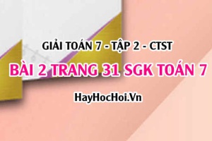 Giải bài 2 trang 31 Toán 7 Tập 2 SGK Chân trời sáng tạo
